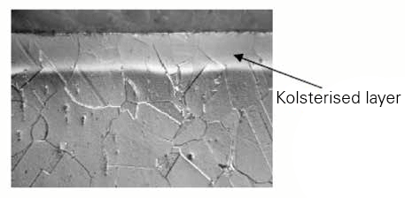 Figure 3 – Photomicrograph of AISI 316 sample showing the Kolsterised® layer.